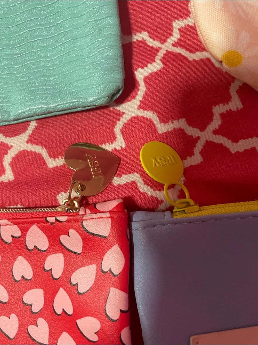 ipsy Pink, Red, Purple, Black, Blue & Yellow Assorted Cosmetic Pouches